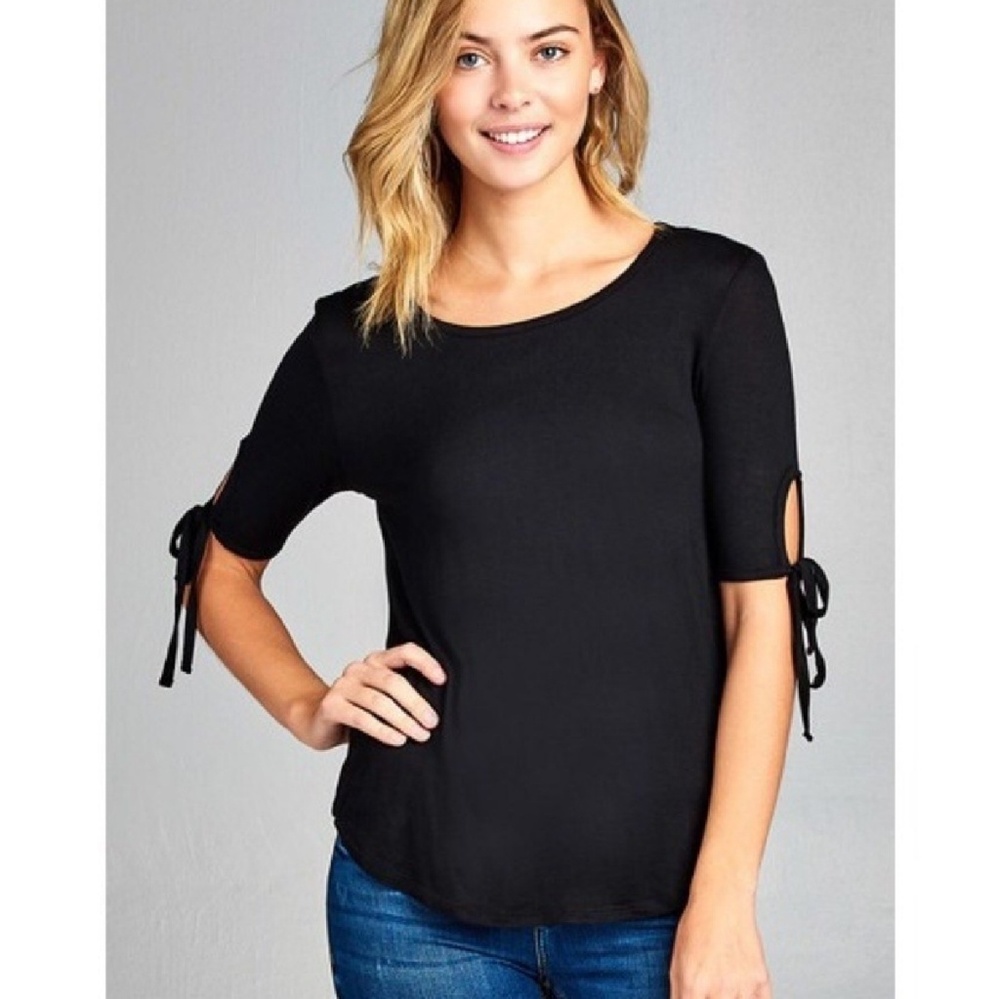 3/4 tie sleeve -not just a basic tee!